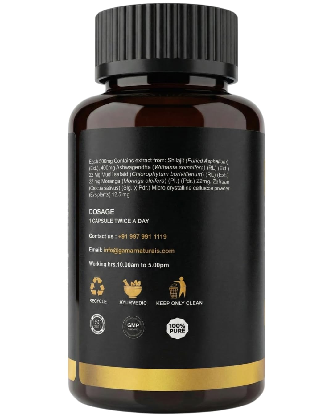 Shilajit Veg Capsules For Men - Force | Enhances Strength, Power, Energy & Stamina | Natural Premium Extracts | Shilajit, Ashwagandha, Gokshura, Safed Musali & Other Ayurvedic Action Herbs - Image 8