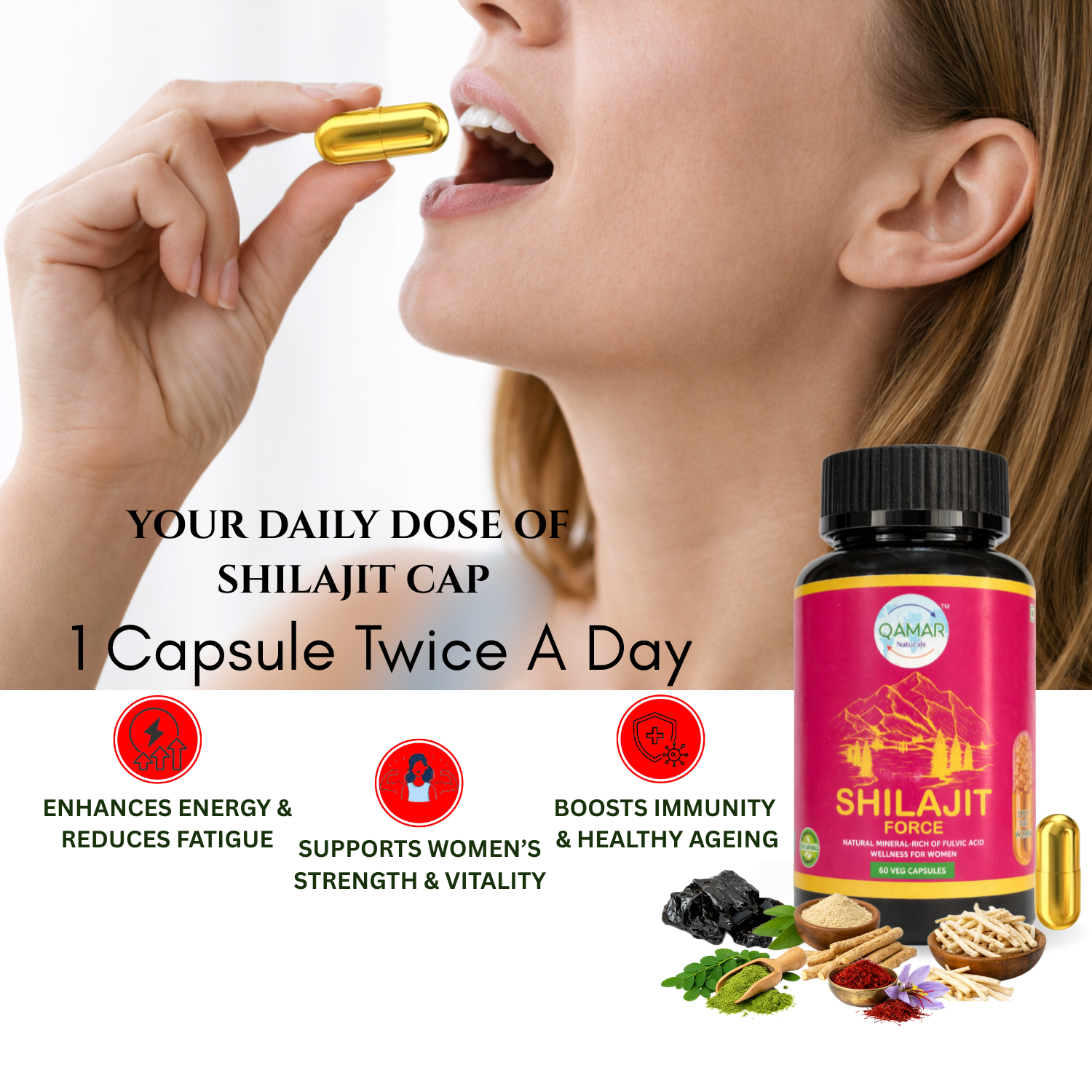 Shilajit Capsule for Women | Fulvic Acid & Mineral-rich for Energy & Immunity - Image 7