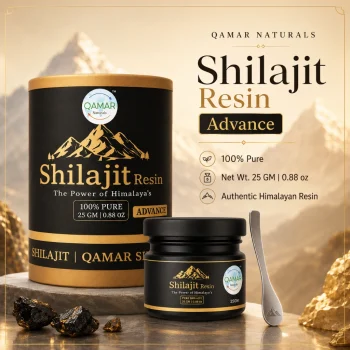 QAMAR Naturals Shilajit Resin Advanced Himalayan 25 g jar front product image